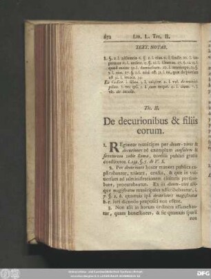 Tit. II. De decurionibus & filiis eorum.