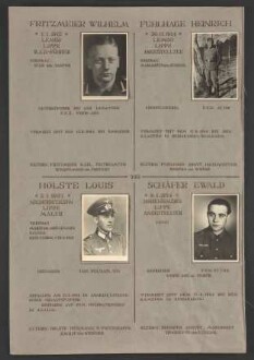 Ehrenbuch für die Gefallenen und Vermissten des Zweiten Weltkriegs; Fotos, Lebensdaten (Blatt 201-250, August bis Oktober)