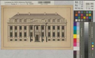 Brünninghausen (Dortmund) Schloß Herrenhaus Fassade Anf. 19.Jh. 60 (Fuß) = 15,2 cm 21,5 x 37 Zeichnung Romberg