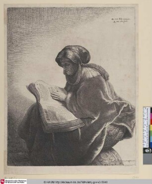 [Lesende Greisin; Old Woman Reading; Vieille femme lisant]