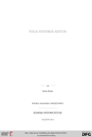 NS: 14: Folia Historiae Artium