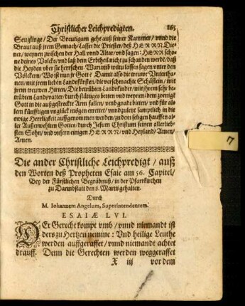 Die ander Christliche Leichpredigt ...