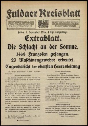 Ausgabe vom Mittwoch, den 06. September 1916.