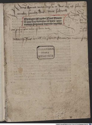 Dialogus litterarum studiosi cum beano imperito : mit Widmungsbrief des Autors an den Presbyter Erasmus