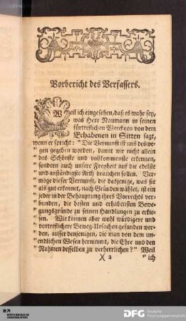 Vorbericht des Verfassers.
