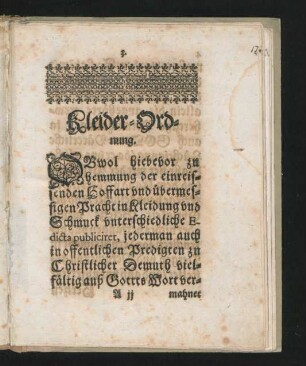 Kleider-Ordnung.