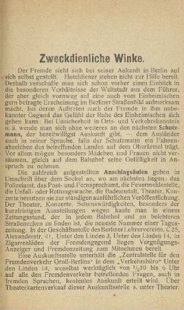 Zweckdienliche Winke