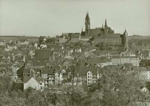 Meißen, Burgberg mit Albrechtsburg und Dom von der Martinskirche nach Norden