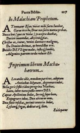 In Malachiam Prophetam.