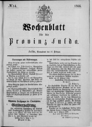 Nr. 14, Ausgabe vom 17. Februar 1866
