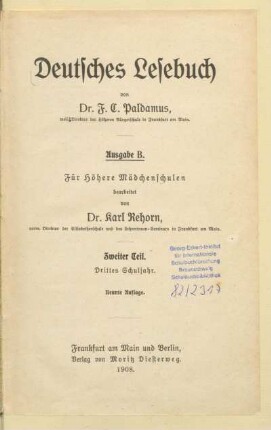 Teil 2 = 3. Schuljahr, [Schülerband]: [Teil 2 = 3. Schuljahr, [Schülerband]]