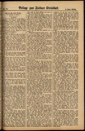 Zweite Ausgabe vom Samstag, den 05. Juni 1886.