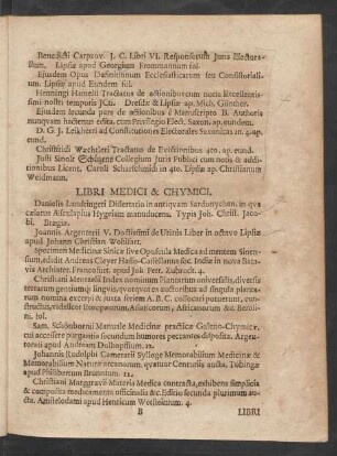 Libri Medici & Chymici.