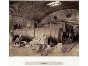 Die Bierbrauerei Friedrich Hoepfner in Karlsruhe. Die neue Brauerei mit Burghof - Kesselraum