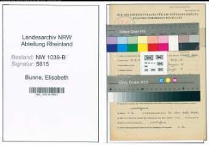 Entnazifizierung Elisabeth Bunne , geb. 23.10.1913 (Lehrerin)