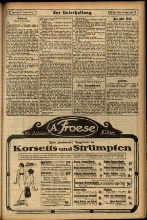Zweite Ausgabe vom Samstag, den 30. August 1924.