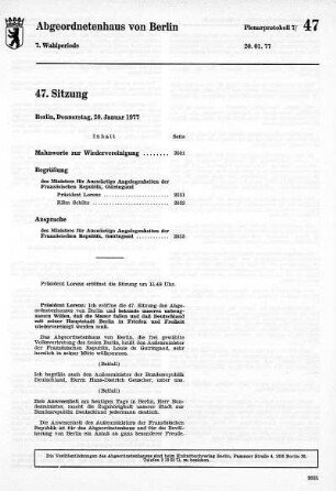 Nr. 47, 20. Januar 1977