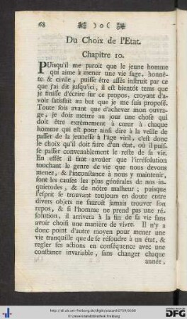 10. Du Choix de l'Etat.
