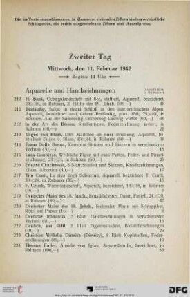 Aquarelle und Handzeichnungen (Nr. 210-315)