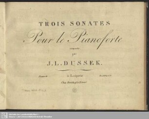 Trois Sonates Pour le Pianoforte, Oeuvre 10