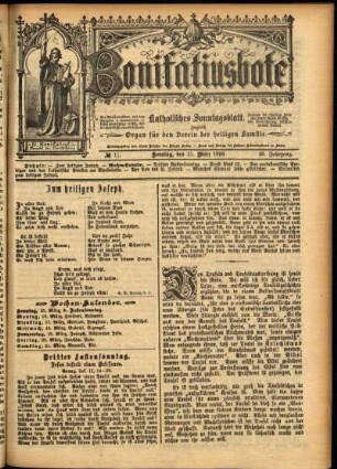 Erste Ausgabe vom Sonntag, den 15. März 1903.