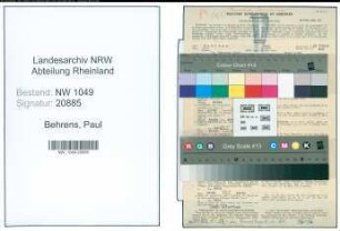 Entnazifizierung Paul Behrens , geb. 24.02.1907 (Bankangestellter)