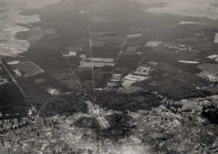 Luftbildaufnahmen von Karlsruhe. Gesamtes Stadtgebiet - Innenstadt mit Hardtwald