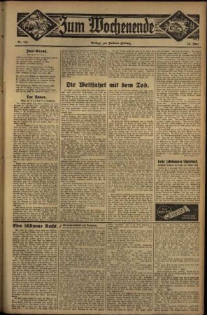 Zweite Ausgabe vom Sonntag, den 24. Juni 1934.