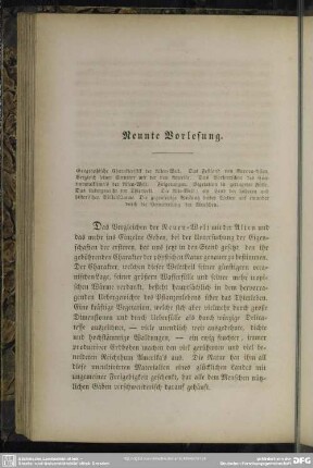 Neunte Vorlesung