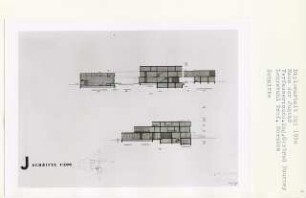 Haus der Jugend, Berlin-Alt-Treptow (Diplomarbeit bei Bernhard Hermkes): Schnitte 1:200
