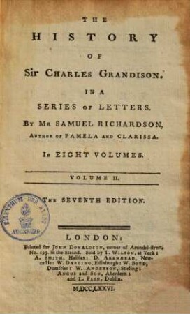 The history of Sir Charles Grandison : In a series of letters, 2