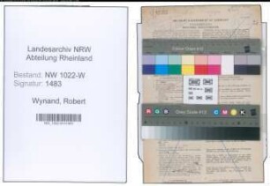 Entnazifizierung Robert Wynand , geb. 27.06.1897 (Verwaltungsangestellter)