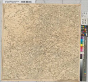 Hessen-Darmstadt, Landgrafschaft, französische militärtopographische Karte von Hessen-Darmstadt. Mit Truppenstellungen.