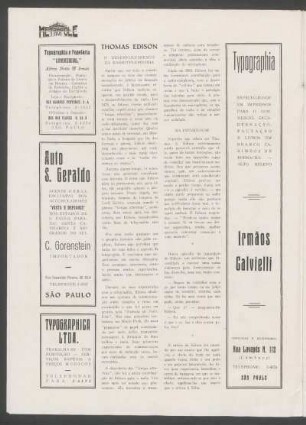 Thomas Edison : O desenvolvimento da radiotelephonia [e] Na intimidade