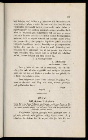 195-197, CXXVI. 1563, October 21 (Laibach)