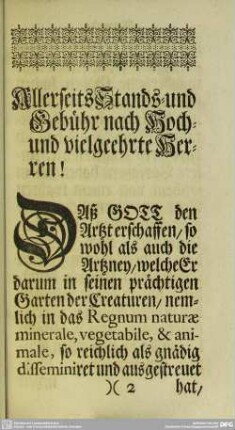 Allerseits Stands- und Gebühr nach Hoch- und vielgeehrte Herren!