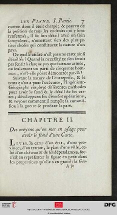 Chapitre II. Des moyens qu’on met en usage pour avoir le fond d’une Carte