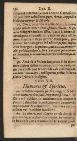 Caput VIII. Humores & Spiritus