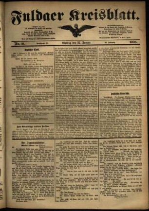 Ausgabe vom Montag, den 27. Januar 1908.