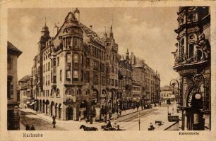 Postkartenalbum mit Motiven von Karlsruhe. "Karlsruhe. Kaiserstraße"