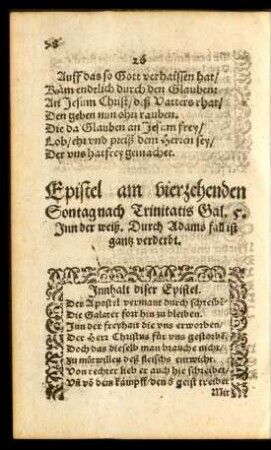 Epistel am vierzehenden Sontag nach Trinitatis ...