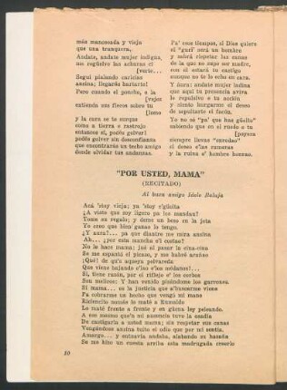 "Por usted, mamá" : (Recitado)