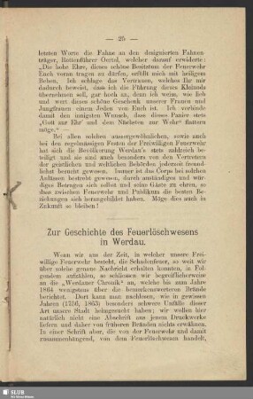 Zur Geschichte des Feuerlöschwesens in Werdau