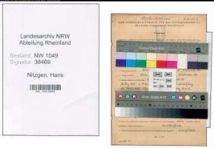 Entnazifizierung Hans Nitzgen , geb. 17.09.1913 (Kaufmaennischer Angestellter)