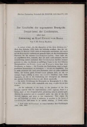 Zur Geschichte der sogenannten Brustgräte (breast-bone) der Cecidomyien