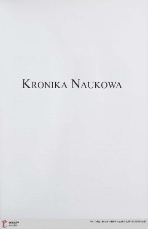 Kronika Naukowa