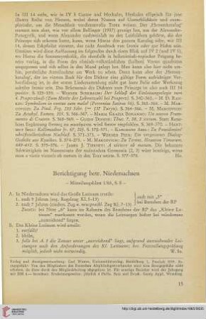 Berichtigung betr. Niedesachsen: Mitteilungsblatt 1/65, S. 8