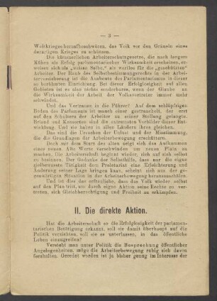 II. Die direkte Aktion