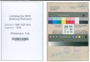 Entnazifizierung Fritz Wiesemann , geb. 22.01.1888 (Lehrer)