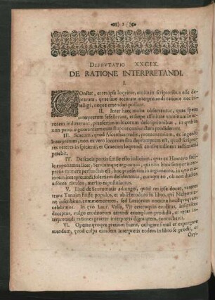 Disputatio XXCIX. De Ratione Interpretandi.